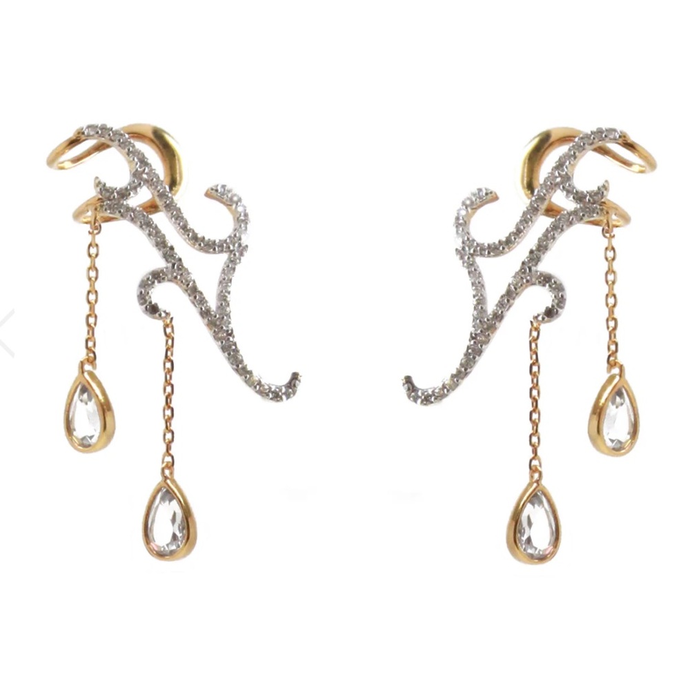 nOir Jewelry Gold and Silver Teardrop Earrings
